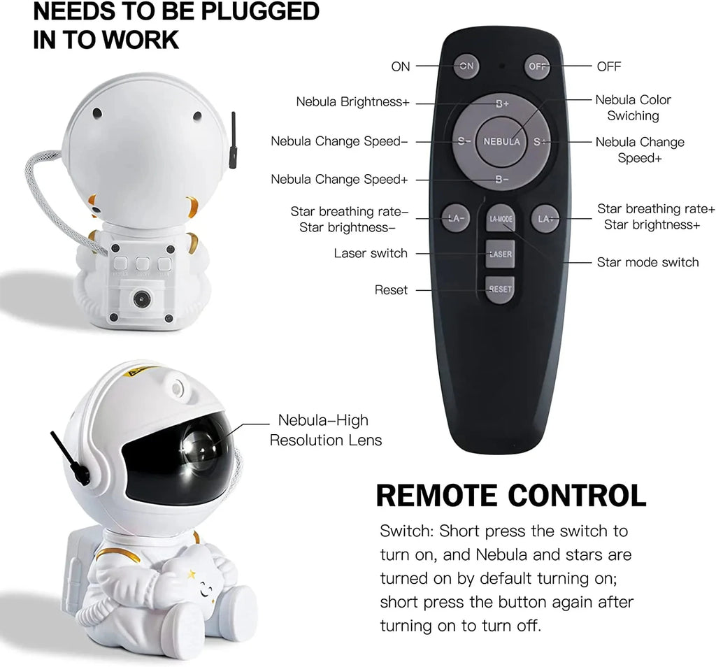 Astronaut Galaxy Projector Star