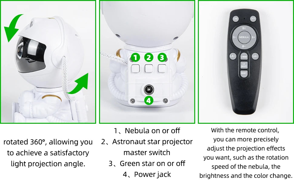 Astronaut Galaxy Projector Star
