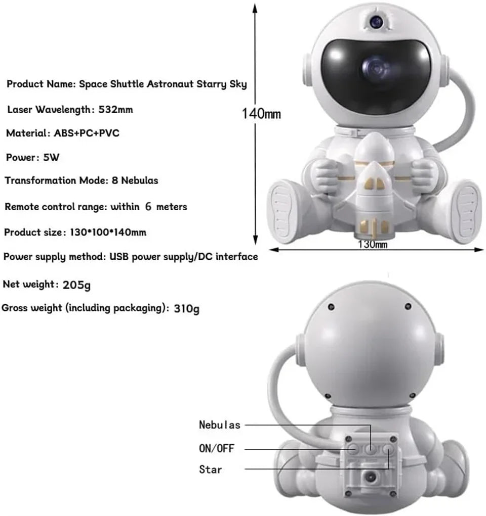 Astronaut Galaxy Projector Star