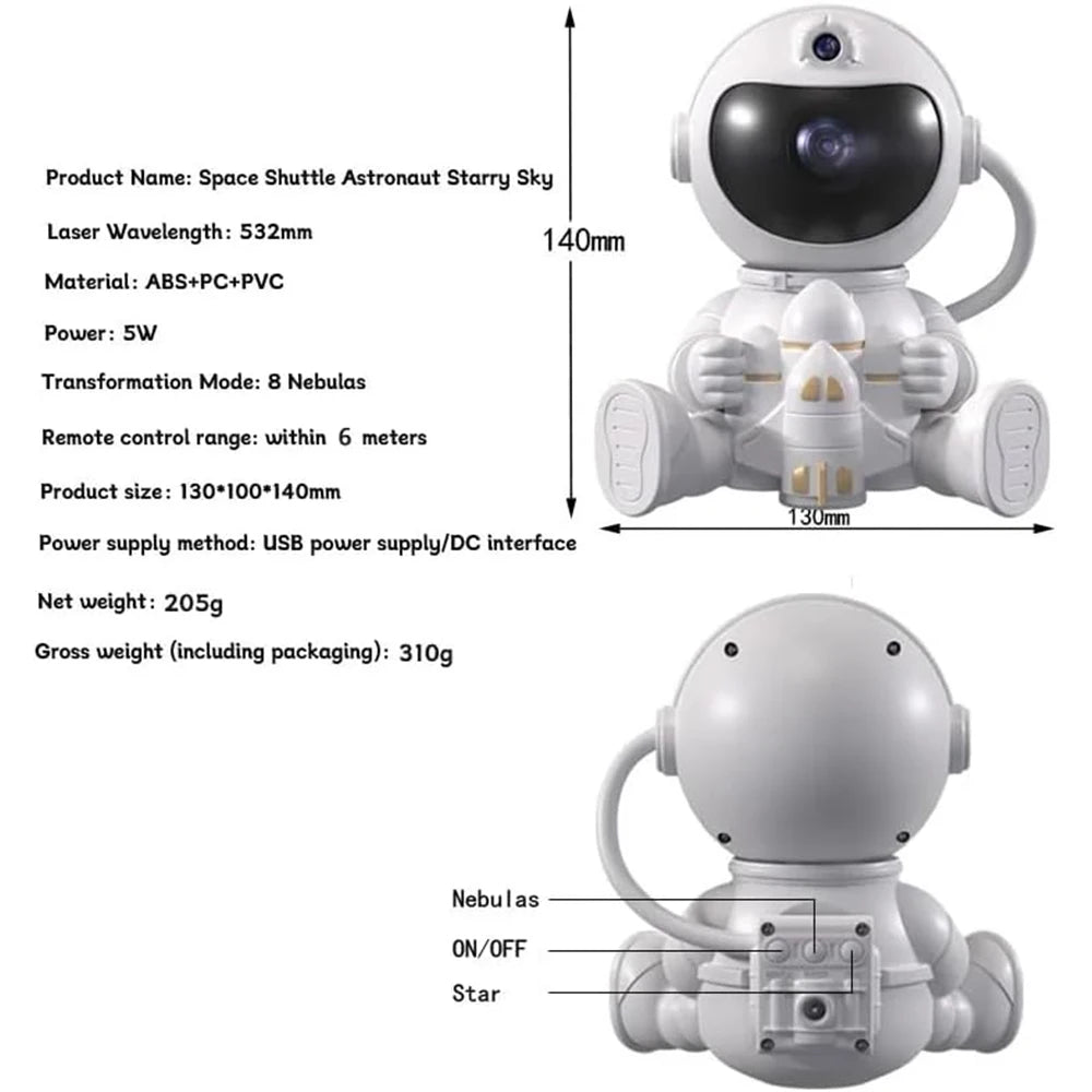 Astronaut Galaxy Projector Star