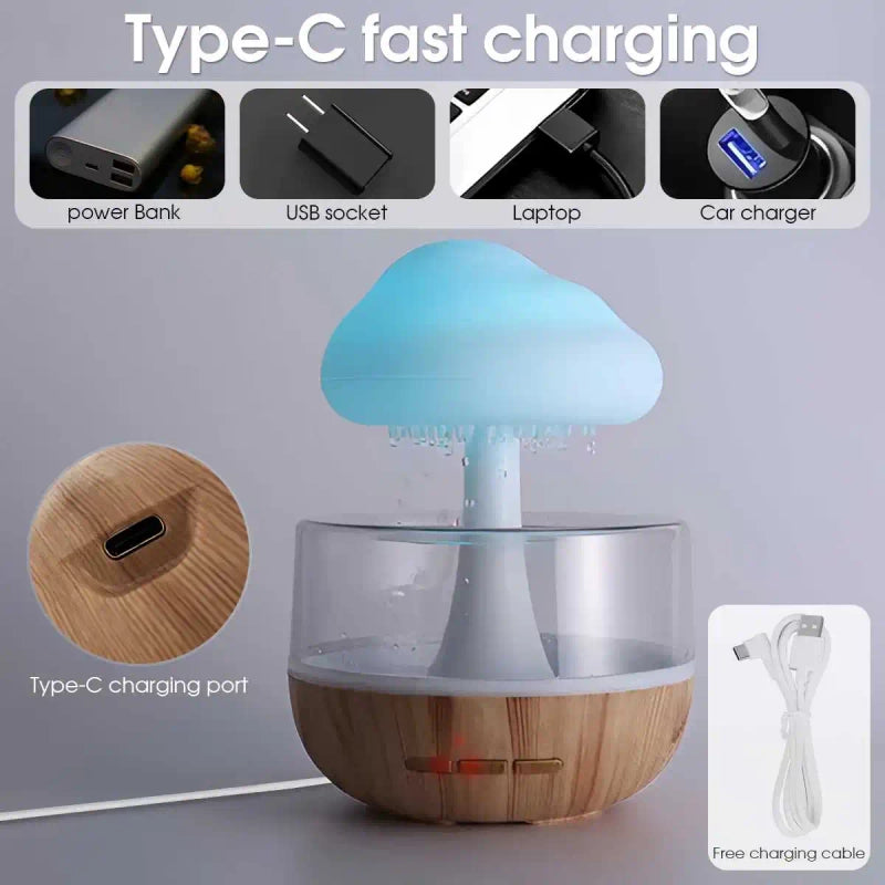 The Rain Cloud Humidifier (Aromatherapy & Sleep Lamp).